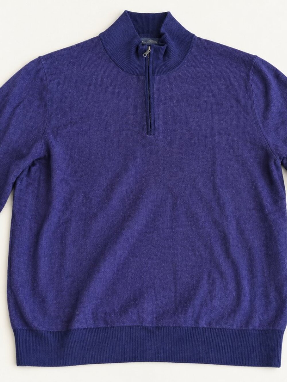 Brooks Brothers Men's Quarter Zip Merino Wool Sweater